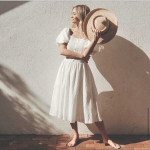 CarlyJean white flutter sleeve dress